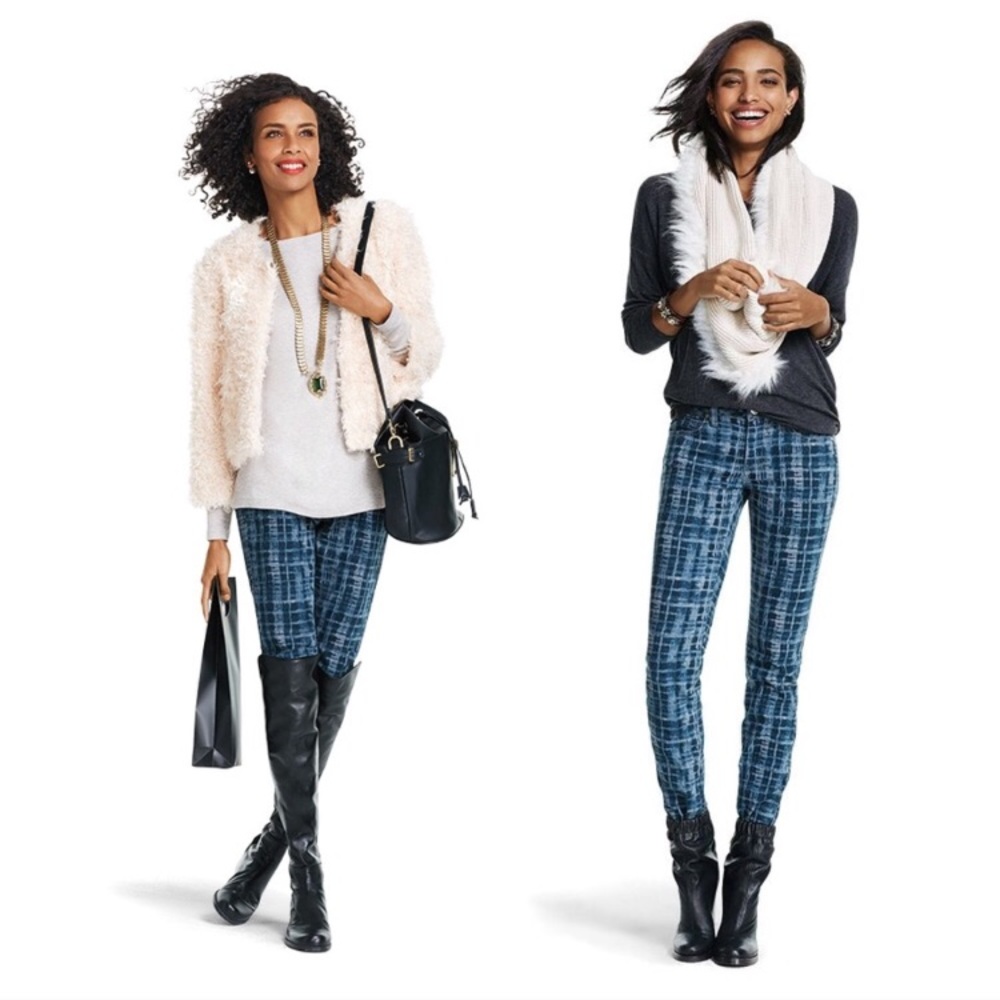 {CAbi} #3047 Blue Grid Curvy Skinny Jeans, $109 - Picture 2 of 8